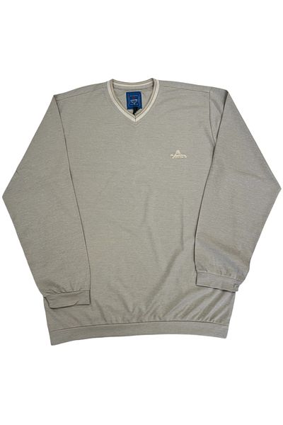lacaton Long Sleeve Knitwear Chest Embroidered Plus Size Collar