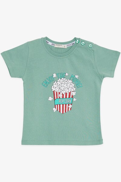 Breeze Girls & Boys Boys T-Shirt Pop Corn Printed 2-6 Years, Mint Green