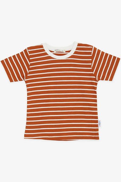 Breeze Boy's T-Shirt Striped 3-7 Years, Cinnamon