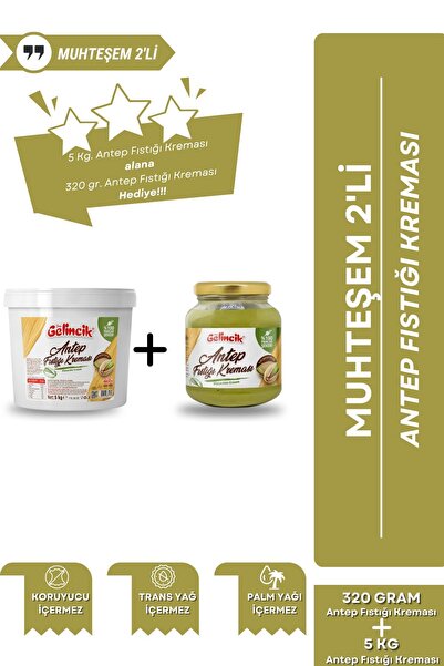 Gelincik Kasıma Özel 5 Kg Antep Fıstığı Kreması Alana 320G Antep Fıstığı Krem...