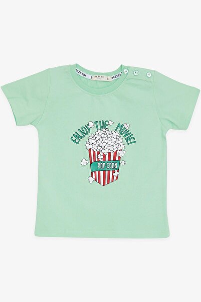 Breeze Tricou pentru băieți și fete Pop Corn cu imprimeu 2-6 ani, verde apă