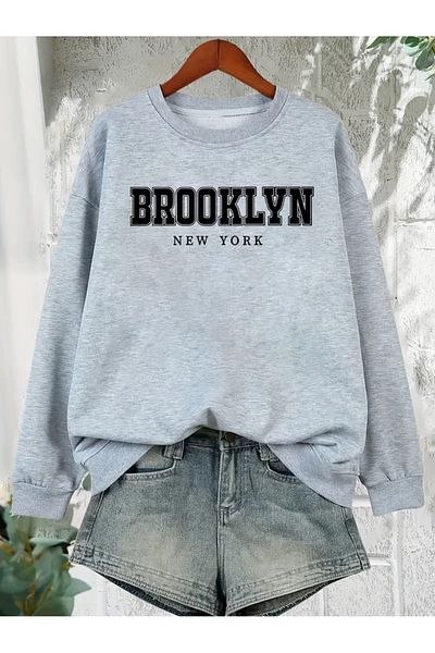 Karatopak Hanorac oversize unisex cu imprimeu Brooklyn New York