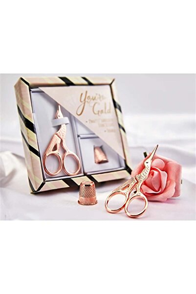yumakça Rose Gold Makas Hediye Seti