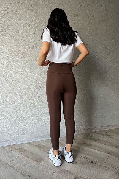 Seda Yalçın Atelier Coffee High Waist Biker Long Leggings