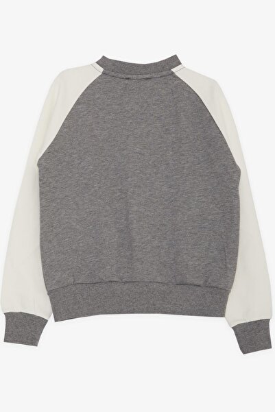 Breeze Girls & Boys Boys College Coat Letter Embroidered Snap Fastener 8-14 Years, Dark Gray Melange