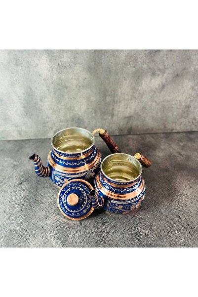 Copper Studio 999 Nostaljik El İşlemesi Çaydanlık Seti