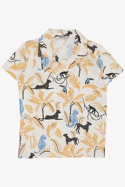 Jack Lions Tricou pentru băiat, cu tematică de pădure, cu model de animale, 5-14 ani, crem