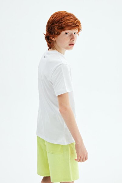 Nebbati Bg Store Boy's White T-Shirt 23pssnb3505