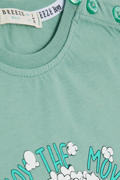 Breeze Girls & Boys Boys T-Shirt Pop Corn Printed 2-6 Years, Mint Green