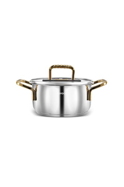 Karaca Macka Induction Based Steel Pot 18 cm Gold