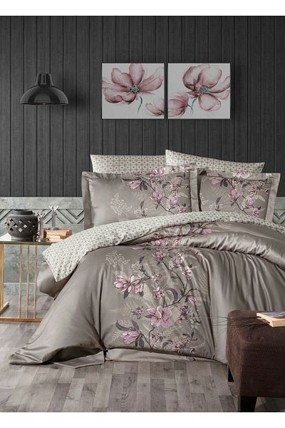 First Choice Firstchoice Evan Mink - Cotton Satin Double Bedding Set
