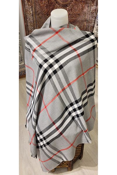 TOPRAK ART GALLERY Plaid Patterned Pashmina Shawl