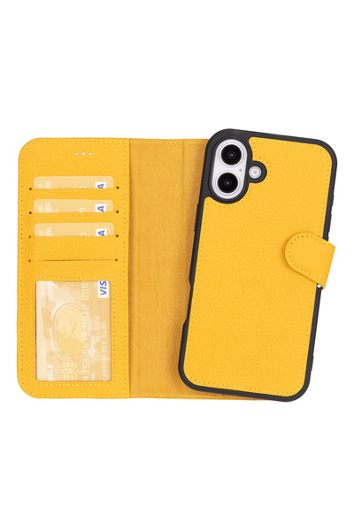 Lev Leather حافظة هاتف Magsafe متوافقة مع هاتف iPhone 16 Plus مع محفظة جلدية ...