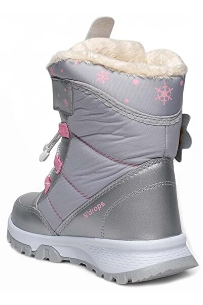 KOCAMANLAR Ndrops-014 Kids Club Unisex Wool Snow Boots - Ασημί