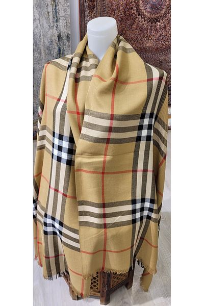 TOPRAK ART GALLERY Plaid Patterned Pashmina Shawl