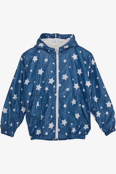 Breeze Boy's Raincoat Star Patterned 7-10 Years Old, Dark Blue
