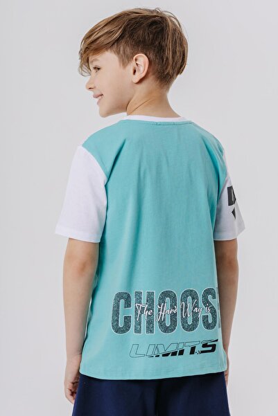 Breeze Boy's T-Shirt with Text Printed Crest Age 9-16, White