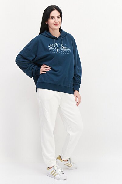 O'Neill Women Hooded Neck Long Sleeve Graphic Print Sweatshirt, Teal Green