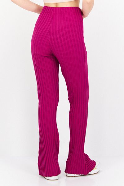 SIMON MILLER Women Ribbed Wide Leg Pants, Fushsia