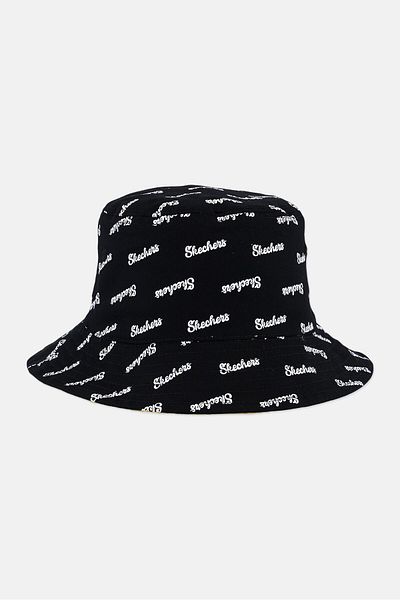 SKECHERS Women Printed Reversible Bucket Hat, Black