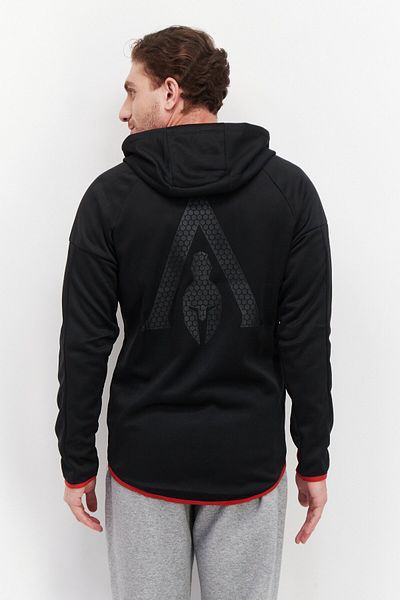 DIFUZED Men Hooded Graphic Print Long Sleeves Sweatshirt, Black