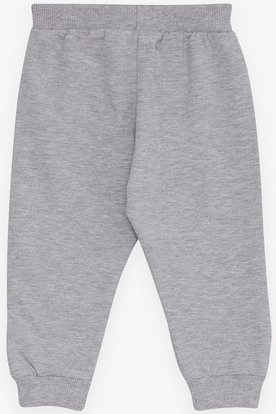 Breeze Gray Melange Baby Girl Sweatpants - 6 Months-2 Years, Printed Elephant