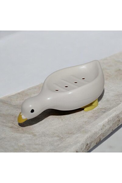 RAMDET Ördek Sabunluk Sevimli Ördek Katı Sabunluk Su Giderli Dekoratif Sabunluk