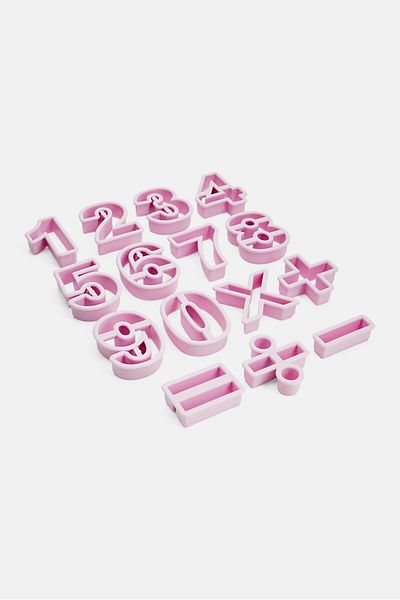 iBiLi 15 Pieces Numbers Cookie Cutter Set, Pink