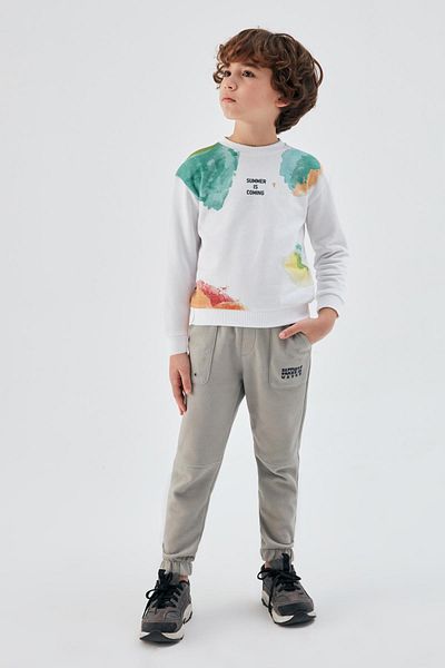 Nebbati Bg Store Boy White Sweatshirt 23Pssnb3408