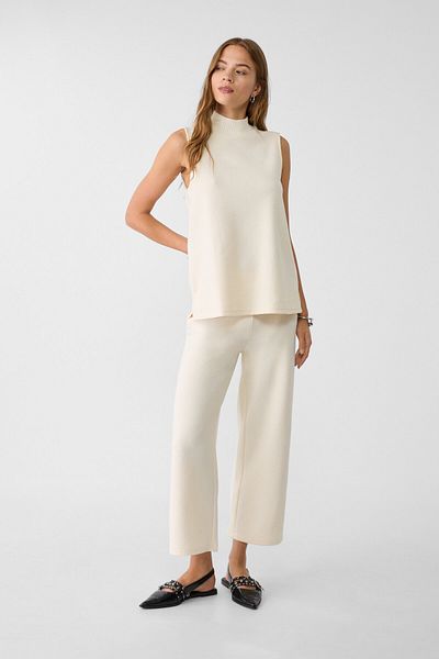 Stradivarius Knit T-shirt with raised neck