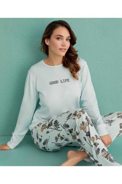 OMODAM Women's Long Sleeve Thermal Pajamas Set