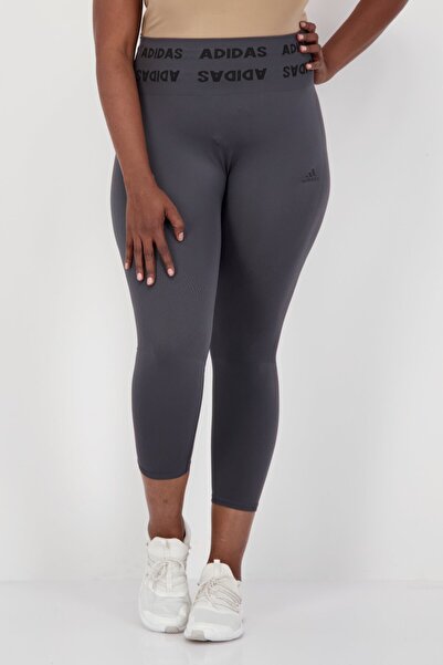 adidas Women Plus Size Brand Logo Training Tight, Grey