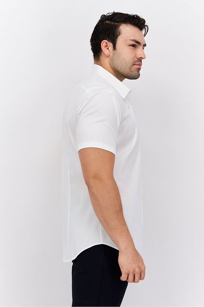 THEORY Men Regular Fit Solid Short Sleeves Casual Shirt, White