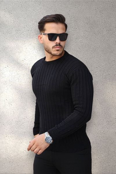 BİRBEYSTORE Ανδρικό πλεκτό πουλόβερ Slimfit