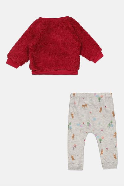 RENE ROFE Toddlers Girl 2 Pc Embroidered Sweatshirt With Jogger Pants, Pink