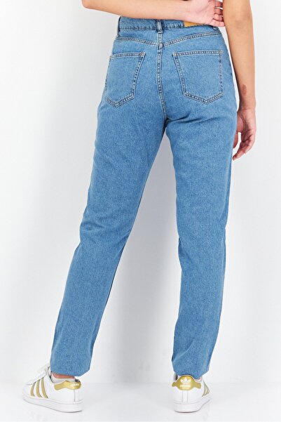 Noisy May Women Mom Fit Dark Wash Non-Stretchable Denim, Blue