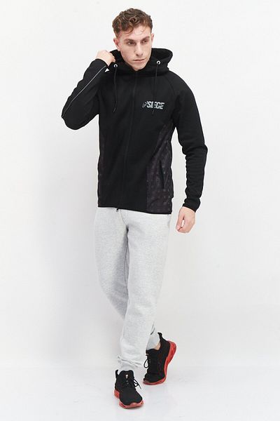 DIFUZED Men Hooded Graphic Printed Long Sleeves Sweatshirt, Black