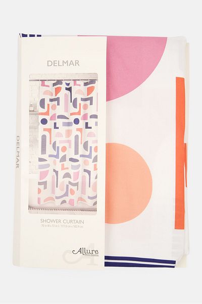 ALLURE Delmar Shower Curtain, White Combo