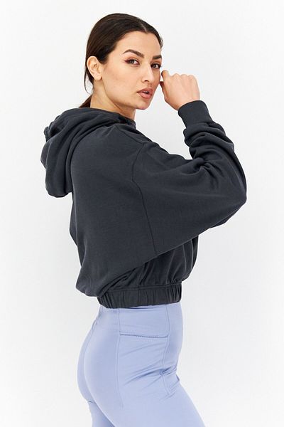 adidas Women Sportswear Fit Outdoor Hooded Sweatshirt, Grey