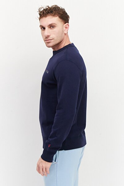 Converse Men Sportswear Fit Long Sleeves Outdoor Sweatshirt, Navy Blue