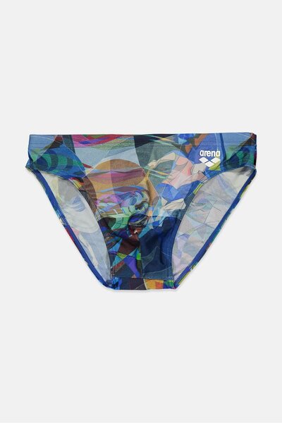 ARENA Men Abstract Print Drawstring Swim Brief, Multicolor