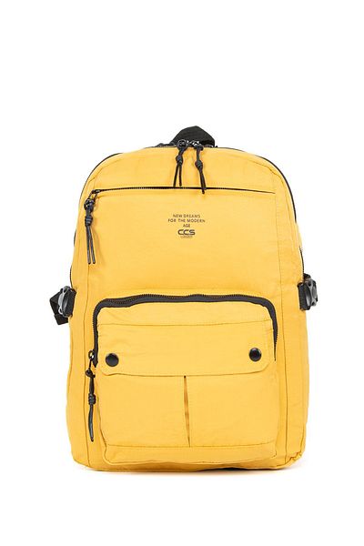 Necati Çanta Yellow Backpack - Multi-Compartment, Lined and Waterproof