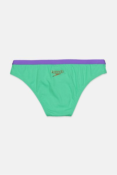 SPEEDO Women Plain Print Bikini Bottom, Green And Purple