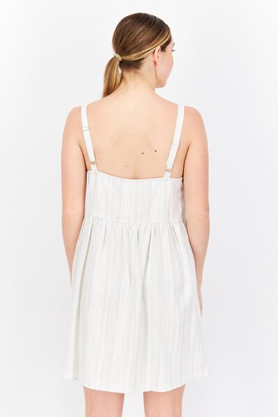 Gentle Fawn Women Stripe A Line Dress, Off White