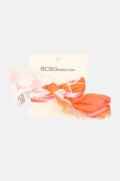 Bcbgeneration Women Floral Print Soft Lightweight Hair Band, Pink Combo