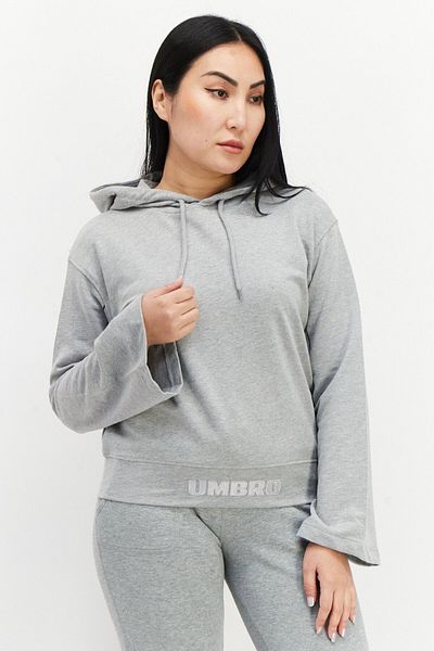 UMBRO Women Sportswear Fit Brand Logo Training Hoodies, Grey