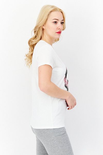 converse Women Sportswear Fit Short Sleeve Running Top, White Combo