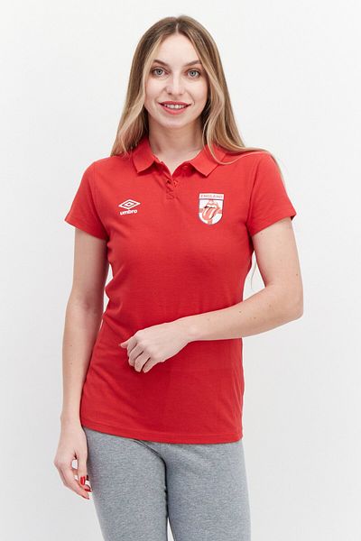 UMBRO Women Sportswear Fit Short Sleeve Training Polo Shirt , Red
