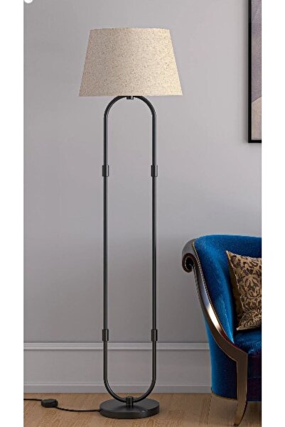 VİSENTE HOME Modern Metal Lambader Siyah Hafif Parlak