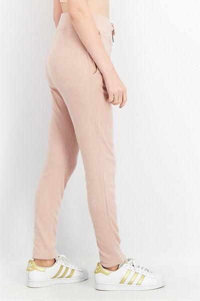 VINTAGE HAVANA Women Textured Drawstring Jogger Pants, Blush